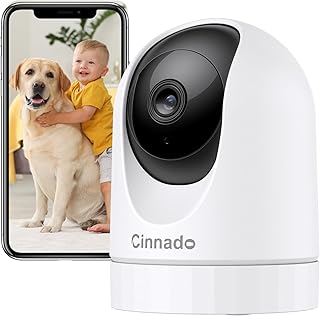 Cinnado Überwachungskamera Innen – 2K Babyphone mit Kamera, 360 Grad WLAN Indoor Hundekamera mit…