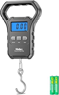 Meilen Fischwaage, 110lb/50kg Gepäckwaage Hängewaage Angelwaage mit Beleuchtetem LCD-Display, G…