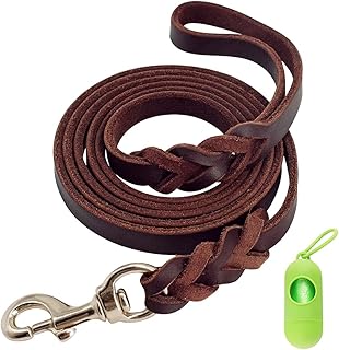 Leder Hundeleine 1,2m /1,6m /2,1m Lange Heavy Duty Haltbarkeit Hundeführleine Sicherheitsseil Ho…