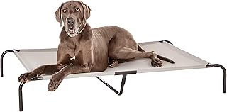 Amazon Basics Kühlendes erhöhtes Hund Haustierbett, XL, Grau, L 153 x B 94 x H 23 cm