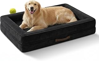 Orthopädisches Hundebett XL, Hundekorb Waschbar mit Eierförmiger Kistenschaum，Wasserdicht Hun…