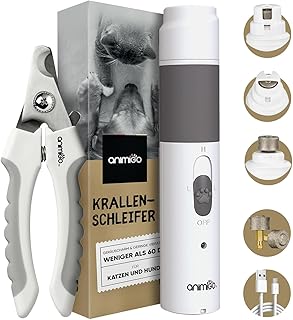 animigo Krallenschleifer für Hunde & Katzen mit Krallenschere – Verschiedene Diamantkopf Größe…