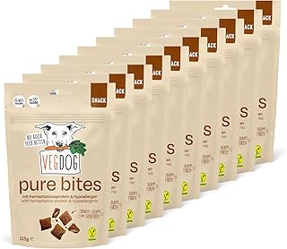 VEGDOG Pure Bites hypoallergene Leckerlis für Hunde (10 x 115 g) | Knuspersnack mit cremiger Fü…