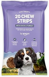 by Amazon – Hundeleckerlis – 20 Kaustreifen mit Ente & Truthahn, 200 g