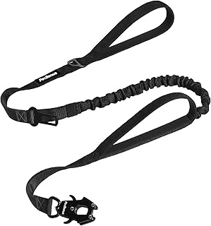 PetBonus Heavy Duty Taktische Hundeleine, 1,5m Bungee Hundeleine mit 2 Gepolsterten Griffen, Auto…