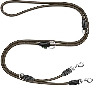 Leisegrün Verstellbare Hundeleine 3m – Robuste Nylon Doppelleine für mittelgroße bis große Hu…