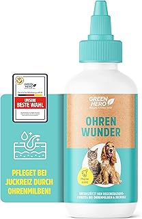Green Hero Ohrentropfen 200 ml | Bei Ohrmilben und Entzündungen für Katze und Hund unterstützt…