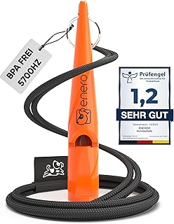 ENERO® Hundepfeife mit praktischem Umhängeband – Perfektes Hundezubehör mit genormter Frequenz…