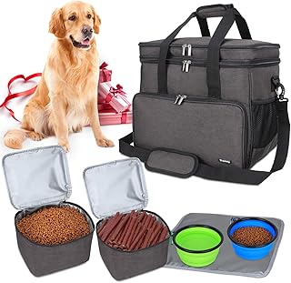 Teamoy Reisetasche für Hundeausrüstung, Hundetasche für die Mitnahme von Tiernahrung, Leckerei…