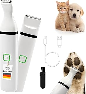 Profi Pfotentrimmer für Hunde und Katzen – Hundepfoten Trimmer leise Schermaschine Hundeschermas…