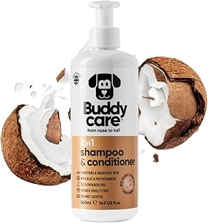 2in1 Hundeshampoo und Conditioner von Buddycare (500ml) – Praktisches Hundeshampoo langhaar und w…