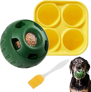 Schleckball für Hunde, Pupsicle Kauspielzeug aus Naturkautschuk, Leckerli-Tablett Spender DIY Fe…