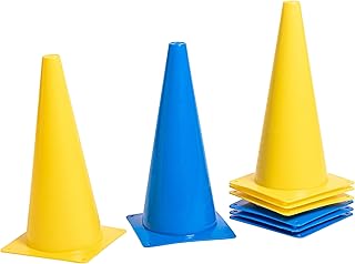 Pylonen 8er Set – 38 cm Hütchen (4 gelbe und 4 Blaue Kegel) – flexibel, sicher und robust für F…