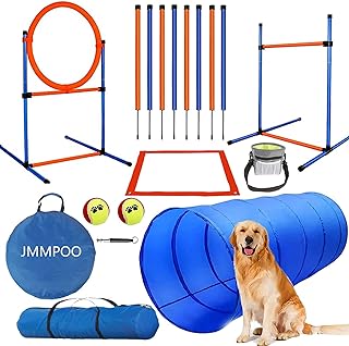 Agility Set Hunde, 65-Teiliges Agility Ausrüstung für Hundetraining Spiele mit Hundetunnel, Hü…