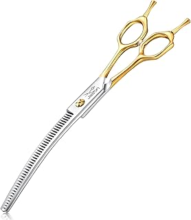 JASON 7.5 Zoll gebogene Effilierschere für Hunde 43 Zähne professionelle abwärts gebogene Hund…