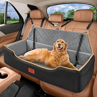 Hundeautositz für große/mittlere Hunde, bequemes Hundeautobett Pet Booster für den Rücksitz, …