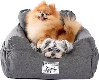 PETEPELA Hundeautositz mit stabil Sicherheitsgurt Weich Hunde Sitzerhöhung Wasserdichter Rutschf…