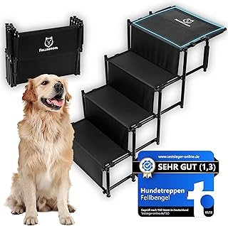 Hundetreppe Auto [mit einzigartiger Sicherheitsstufe] Hunderampe Auto klappbar – Einstiegshilfe H…
