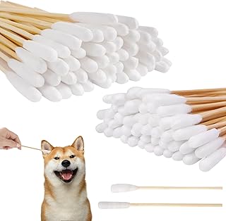 Hunde Wattestäbchen, 100 Stück 2 Größe Haustiere Ohrreiniger Lang, Ohrreinigungsstäbchen Hau…