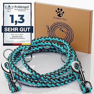 Testnote: Sehr gut – Hundeleine reflektierend I 2m, verstellbar, wetterfest & reißfest bis 250 k…