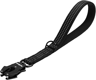 PetBonus Robuste Kurze Hundeleine 30cm, Nylon Kurzführer mit Schnellverschluss, gepolstertem Gri…
