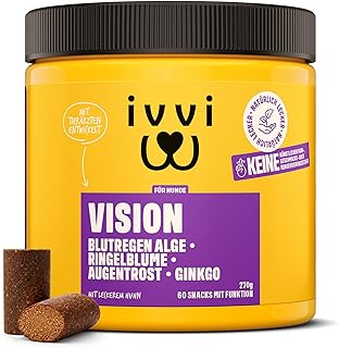 ivvi Vision – Augenpflege Snacks für Hunde | Mit DHA, Astaxanthin, Blaubeere & Augentrost | Un…