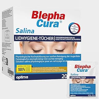 BlephaCura Salina 20x Tücher zur Augenreinigung und Lidhygiene, 100% Viskose, sterile befeuchtet…