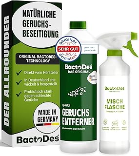 BactoDes Spezial Geruchsneutralisierer 1L I Enzymreiniger mit biologischer Mikrobenkraft & Tiefen…