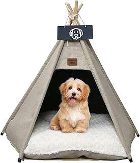 Tipi Zelt fur Katzen und Hunde Haustierzelte Häuser mit Plüschkissen Luxery Hundezelt Katzenzel…
