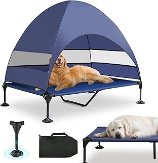 Snagle Paw Hundeliege mit Dach & Erhöhtes Design – Stabiles Hundebett mit Antirutschfüßen, Bre…