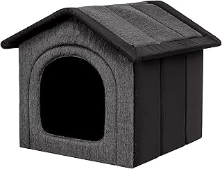PillowPrim Hundehütte Hundehöhle Hundebett Hundehaus Katzenhöhle mittle M – 44×38 cm Graphit m…
