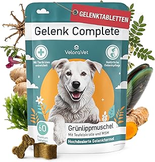 Grünlippmuschel Gelenktabletten Hund – HOCHDOSIERT mit Grünlippmuschelpulver, MSM, Teufelskra…