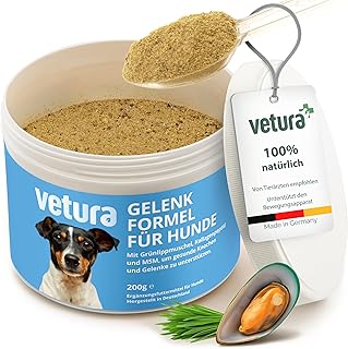 Gelenk-Formel für Hunde – 200 g – Natürliches Gelenkpulver mit Grünlippmuschel, Kollagen, MS…