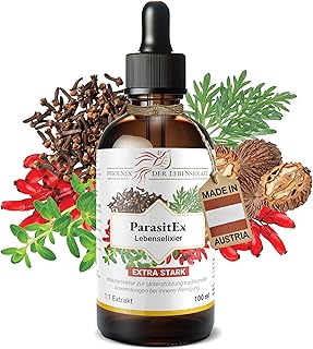 ParasitEx Kräutertinktur 100 ml – bei bestehender Parasitenkur – 1:1 Extrakt mit Wermut, Ber…