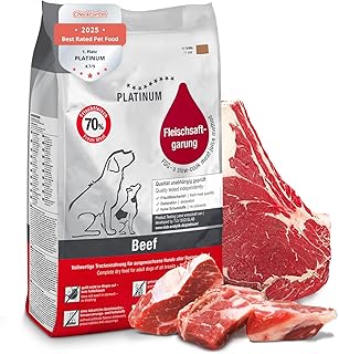 PLATINUM – Hundenahrung Adult Beef aus Fleischsaftgarung – 5kg Hundefutter trocken nährstoffreic…