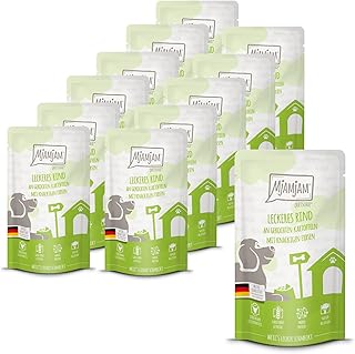 MjAMjAM – Premium Nassfutter für Hunde – Quetschie – leckeres Rind an gekochten Kartoffeln mit k…