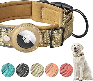 AirTag Hundehalsband, Verstellbares Reflektierend Halsband Hund, Integriertes Apple Air Tag Hunde…