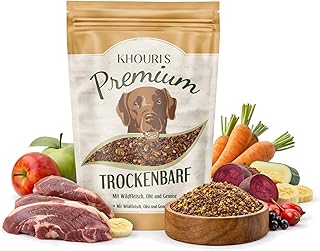Premium Trockenbarf Hundefutter für Hunde, mit Wildfleisch, Obst und Gemüse, Getreidefrei, 80% …