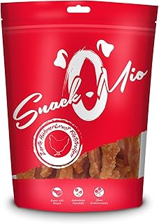 SnackOMio – Premium Hundesnack – zarte Hühnerbrust Filetstreifen, getreidefrei, 1er Pack (1 …