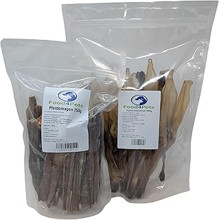 Sensitiv & Leicht Bundle für Hunde – Pferdemagen 250 g + Kaninchenohren 200 g | Schonend getro…