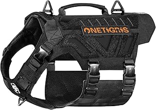OneTigris X Armor Taktisches Hundegeschirr, Sicherheitsgeschirr mit Vollmetallschnalle und D-Ring…