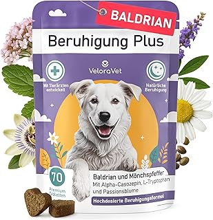Beruhigungsmittel für Hunde mit Baldrian, Kamille – Natürliche Beruhigung & Seelenruhe als leck…