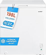 Comfee 198L Gefriertruhe, leise 37 dB, 4-Sterne-Gefrieren, Kühl-/Gefrier-Konvertierung (1–10°…