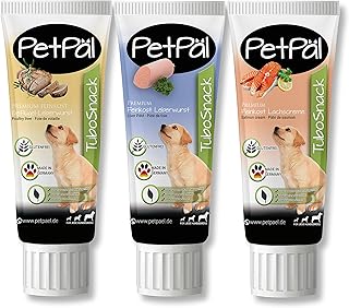 PetPäl Hunde Tuben Leckerlie “TuboSnack“ – Probierset Leber, Geflügel, Lachs – Ohne Getreid…