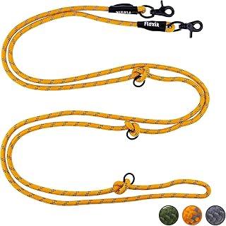 Floxik Premium Führleine für Hunde orange | Hundeleine 3m verstellbar | Tauleine für kleine & …