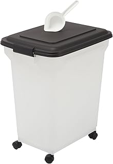Iris Ohyama Hundefutter Aufbewahrung mit Rollen, 45L/15kg, Schwarz, Luftdichte Futterbox, Trocken…