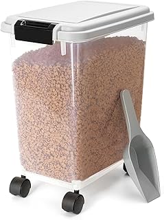 Nobleza – Futterbehälter für Haustiere, 20 L, für Haustiere, Lebensmittelbox mit Rädern, Klap…