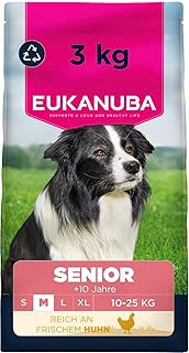 Eukanuba Senior Hundefutter mit frischem Huhn für mittelgroße Rassen, Premium Trockenfutter fü…