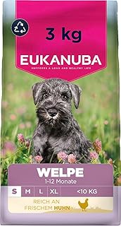 Eukanuba Welpenfutter mit frischem Huhn für kleine Rassen, Premium Trockenfutter für Junior Hun…