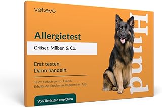 vetevo Allergietest Gräser, Milben & Pollen Hund, Unverträglichkeitstest Hunde, bei Durchfall, …